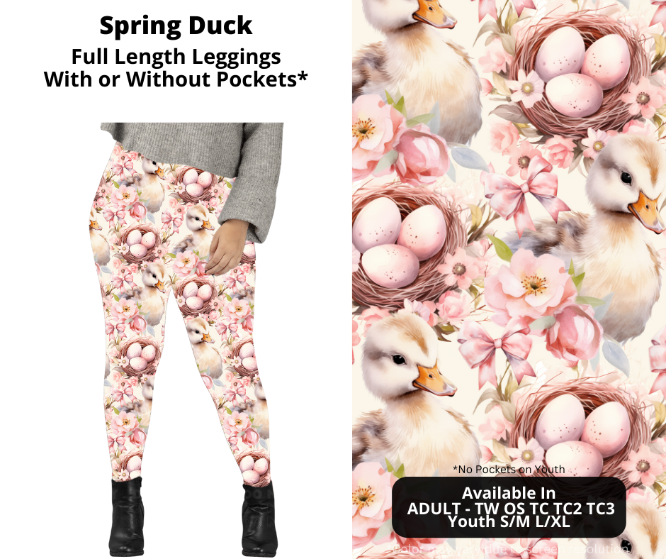 Preorder! Closes 1/20. ETA April. Spring Duck Full Length Leggings w/wo Pockets