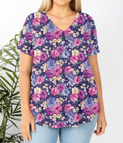 RTS - Spring Flowers V-Neck Top