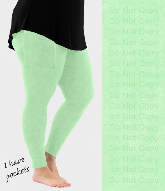RTS - Spring Green Leggings with Pockets