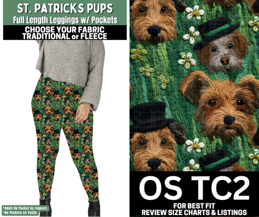 St. Patrick's Pups Leggings Choose Fleece or Traditional