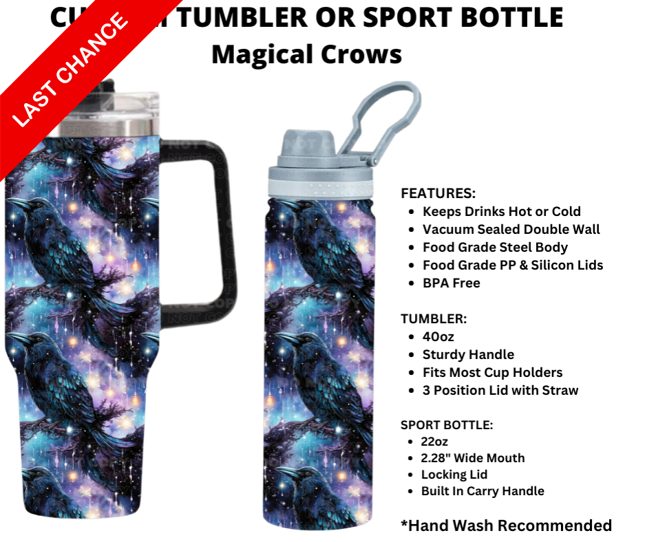 Magical Crows Custom Sport Bottle