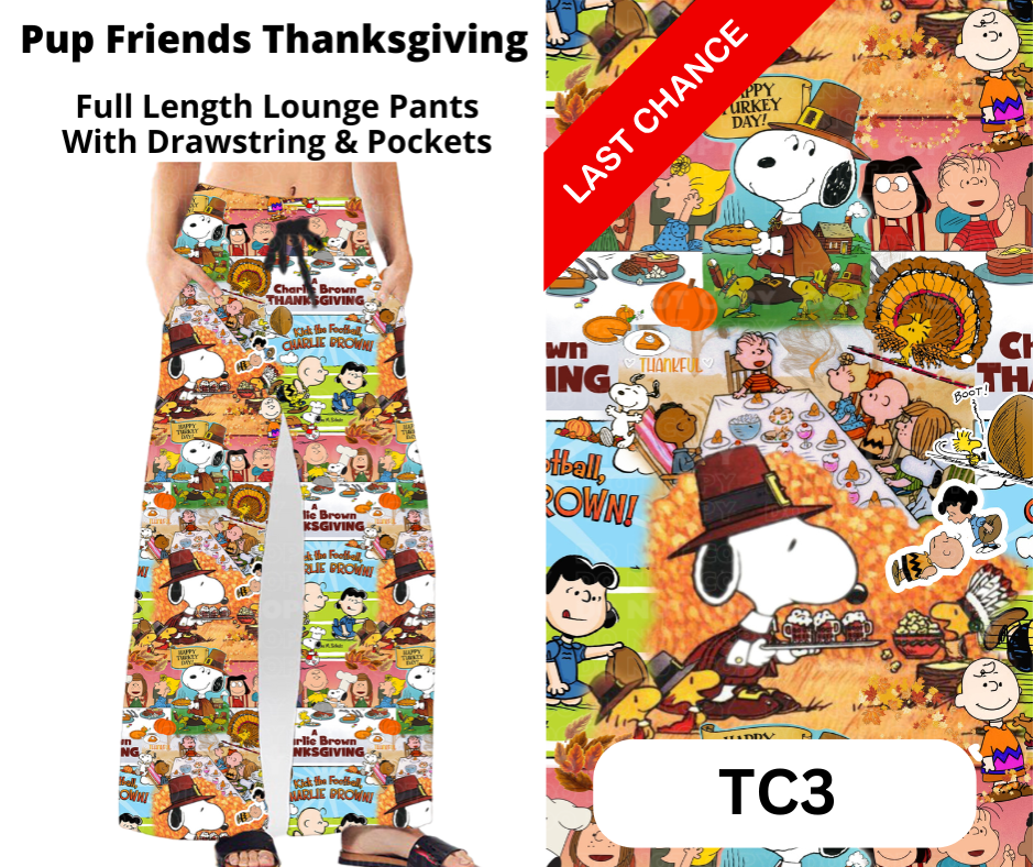 Pup Friends Thanksgiving Full Length Lounge Pants