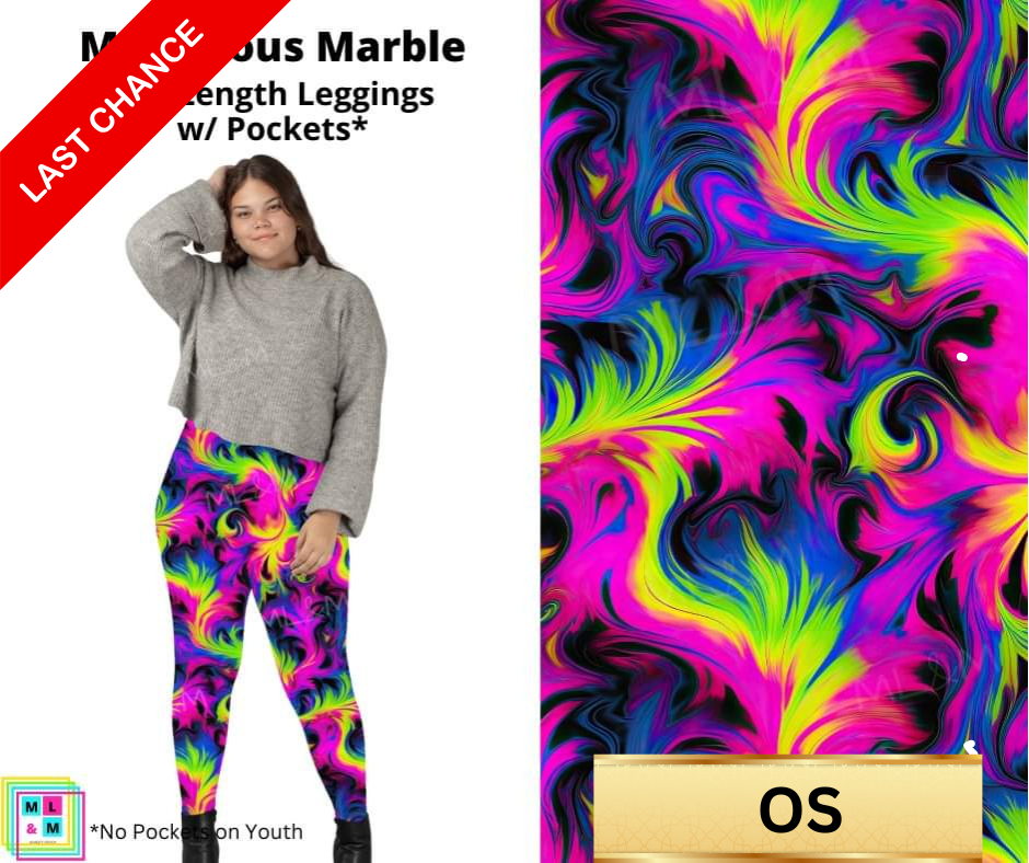 Marvelous Marble Full Length Leggings w/ Pockets