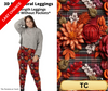 3D Plaid Floral Full Length Leggings w/ Pockets