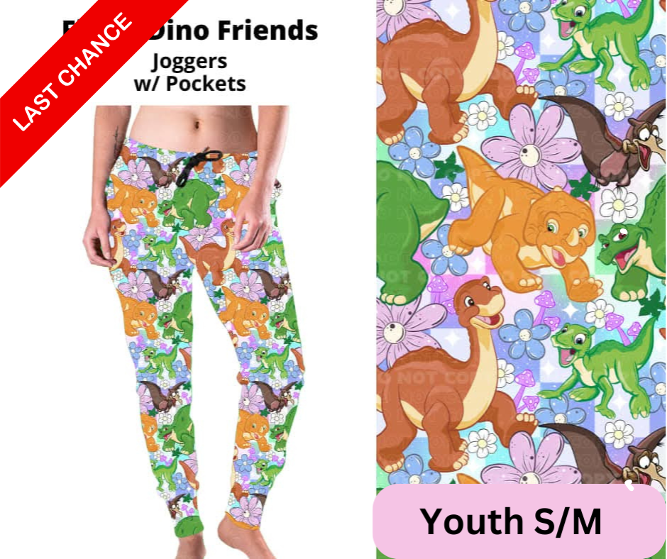 Floral Dino Friends Joggers