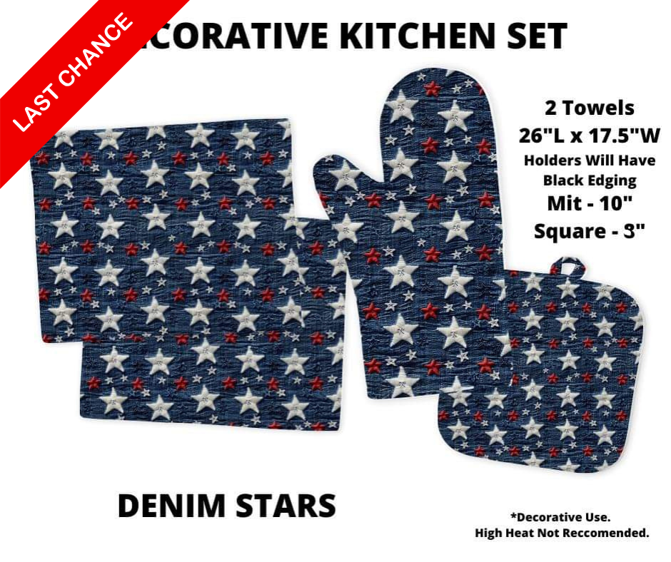 Denim Stars Decorative Kitchen Set