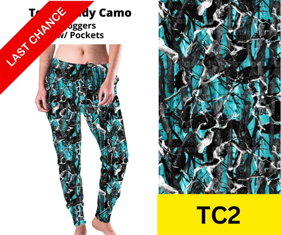 Teal Muddy Camo Joggers