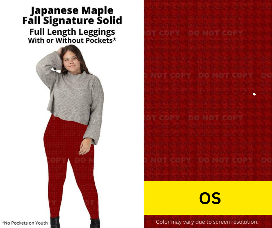 Japanese Maple Full Length Leggings w/ Pockets