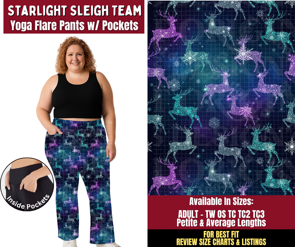 Preorder! Closes 8/24. ETA Nov. Starlight Sleigh Team Yoga Flare Pants