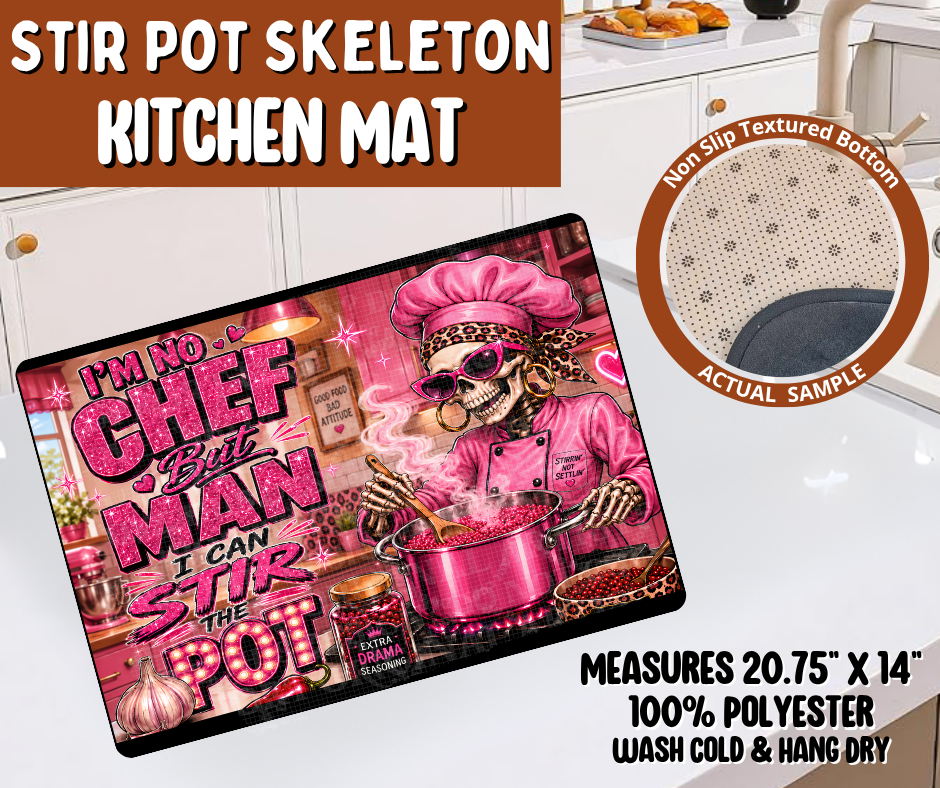 Preorder! Closes 10/19. ETA Jan. Stir Pot Skeleton Kitchen Mat