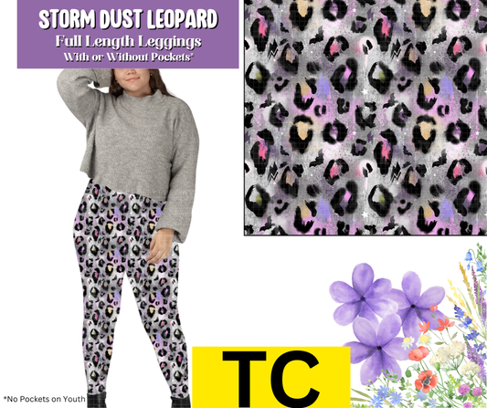 Storm Dust Leopard Full Length Leggings w/ Pockets