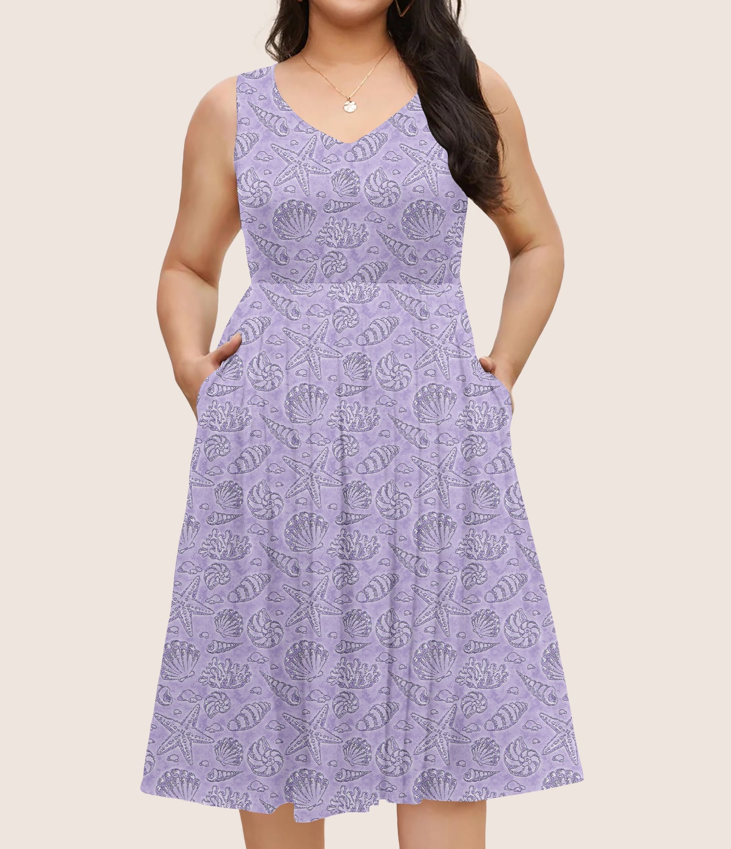 RTS - Stunning Seashells Pocket Dress