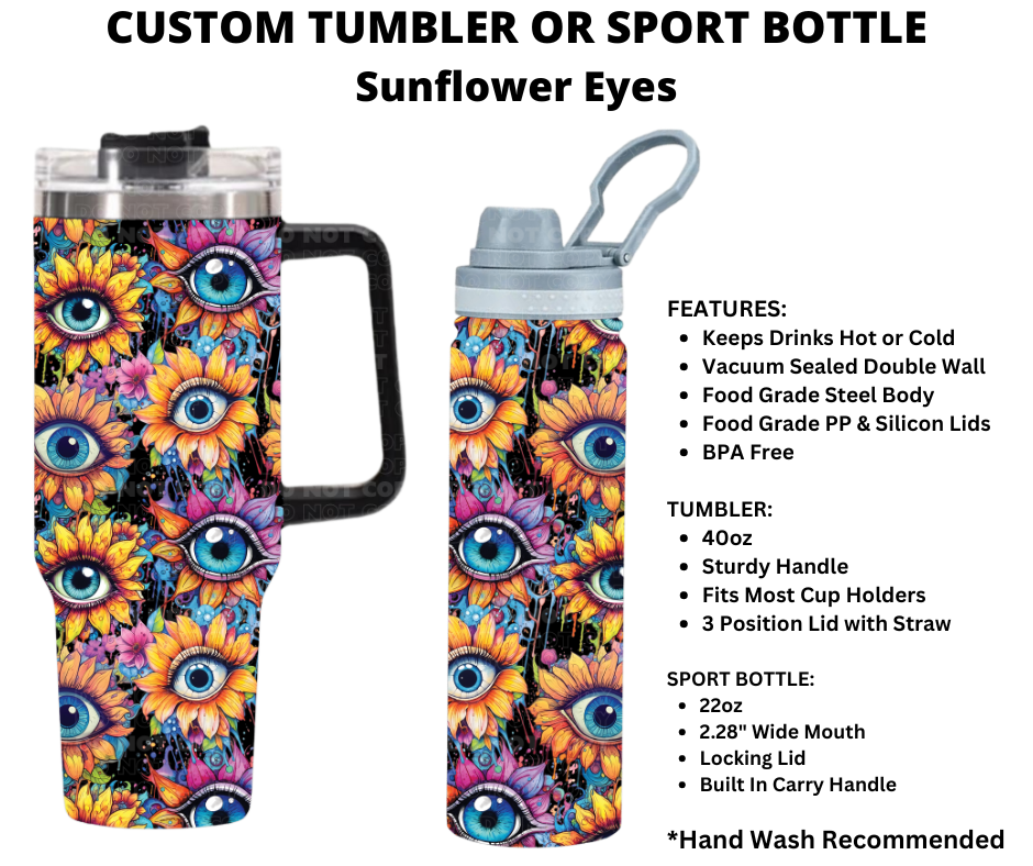 Sunflower Eyes Custom Sport Bottle