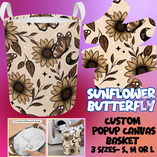 SUNFLOWER BUTTERFLY- STORAGE BASKETS 6- PREORDER CLOSING 5/4