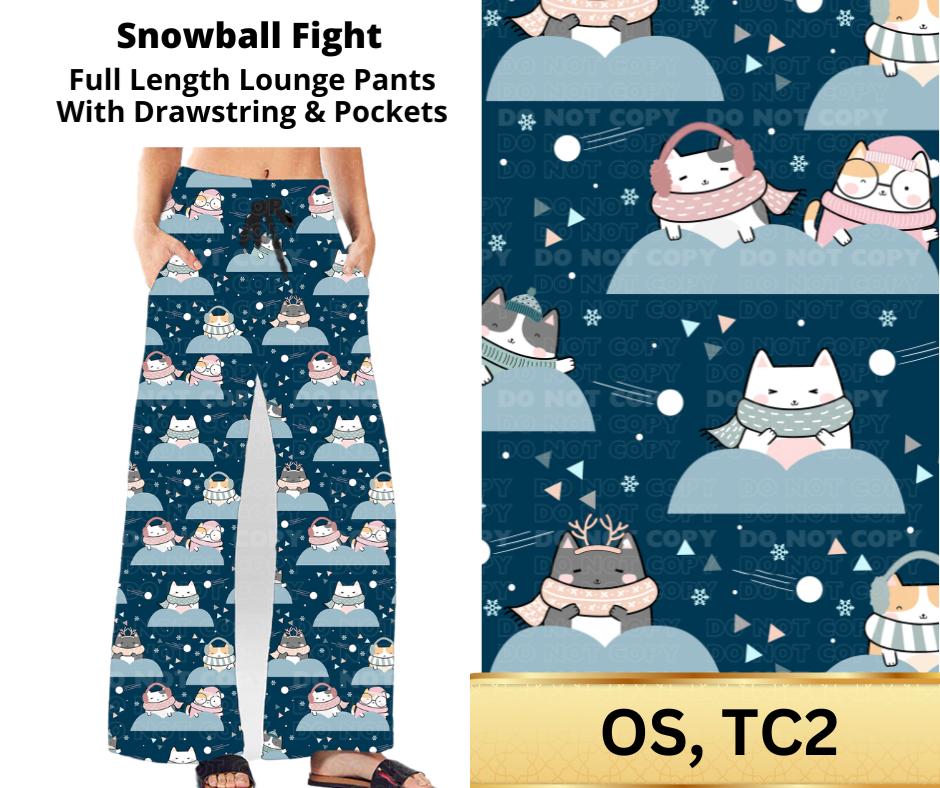 Snowball Fight Full Length Lounge Pants