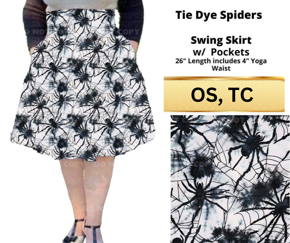 Tie Dye Spiders Swing Skirt