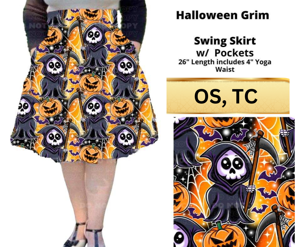 Halloween Grim Swing Skirt