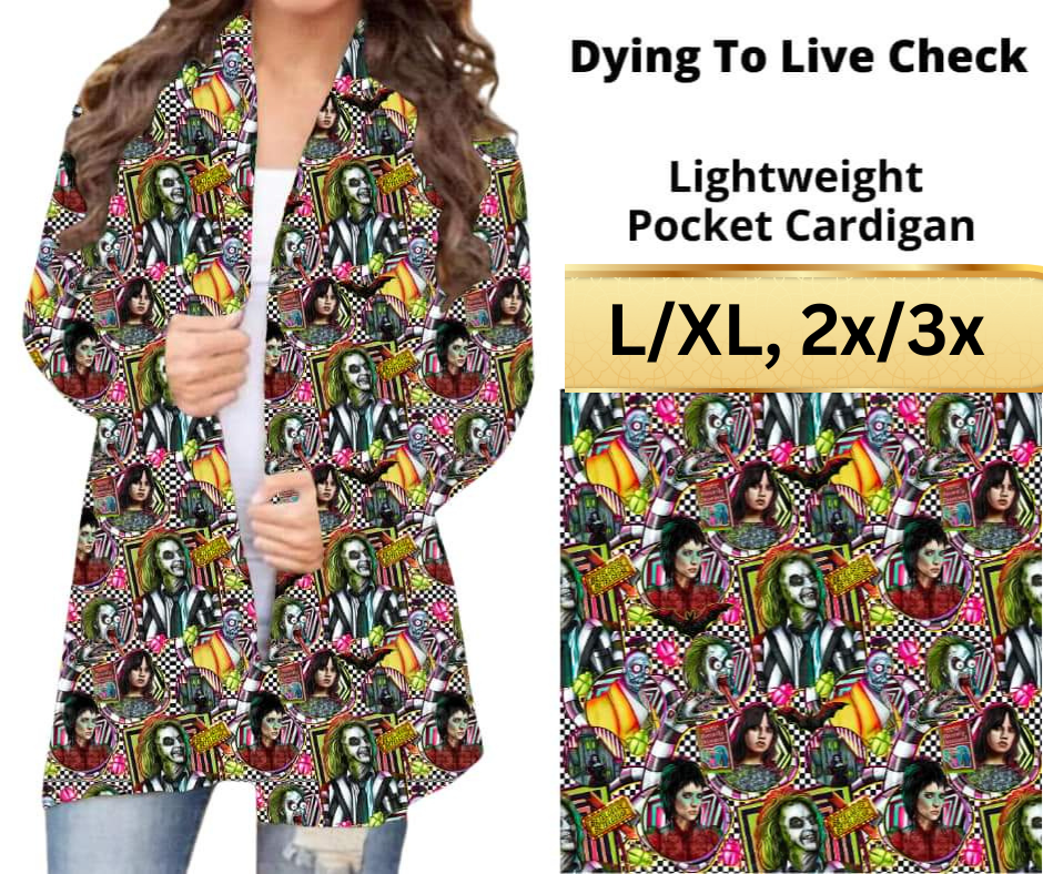 Dying To Live Check Pocket Cardigan