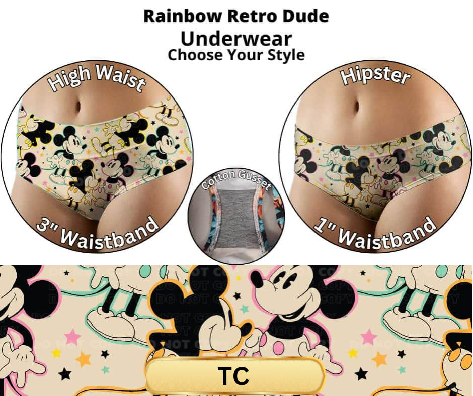 Rainbow Retro Dude Hipster & High Waist Underwear