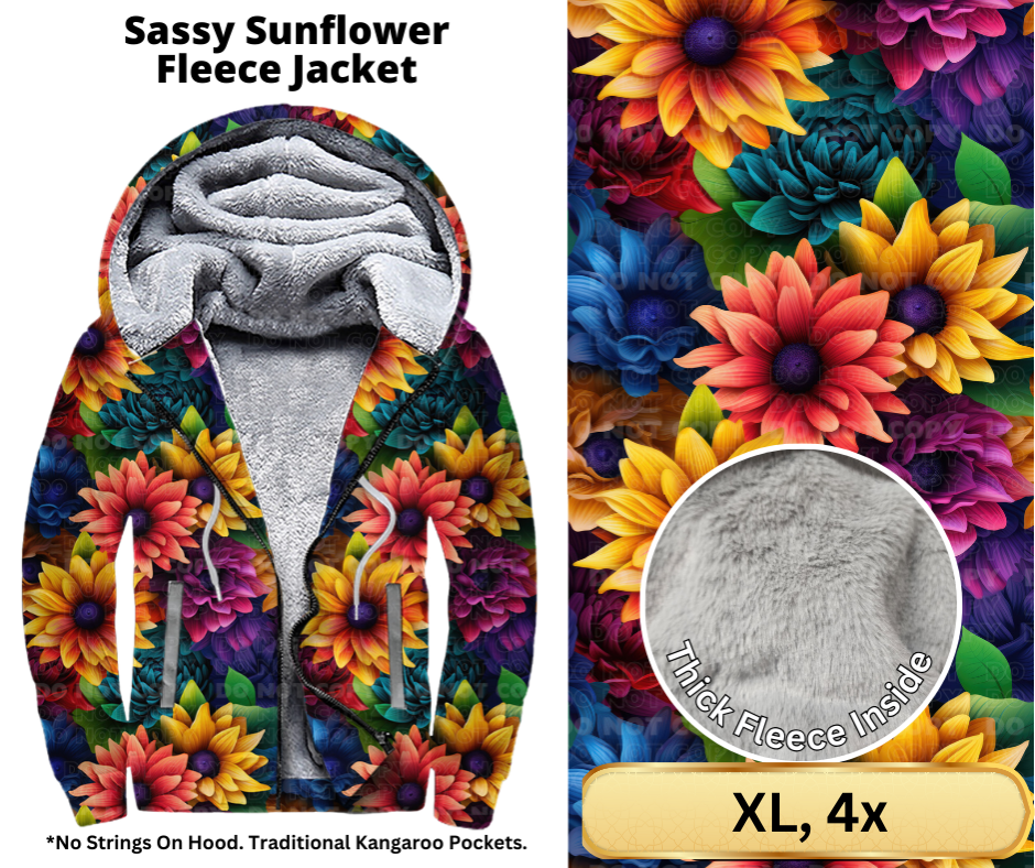 Sassy Sunflower Fleece Jackets