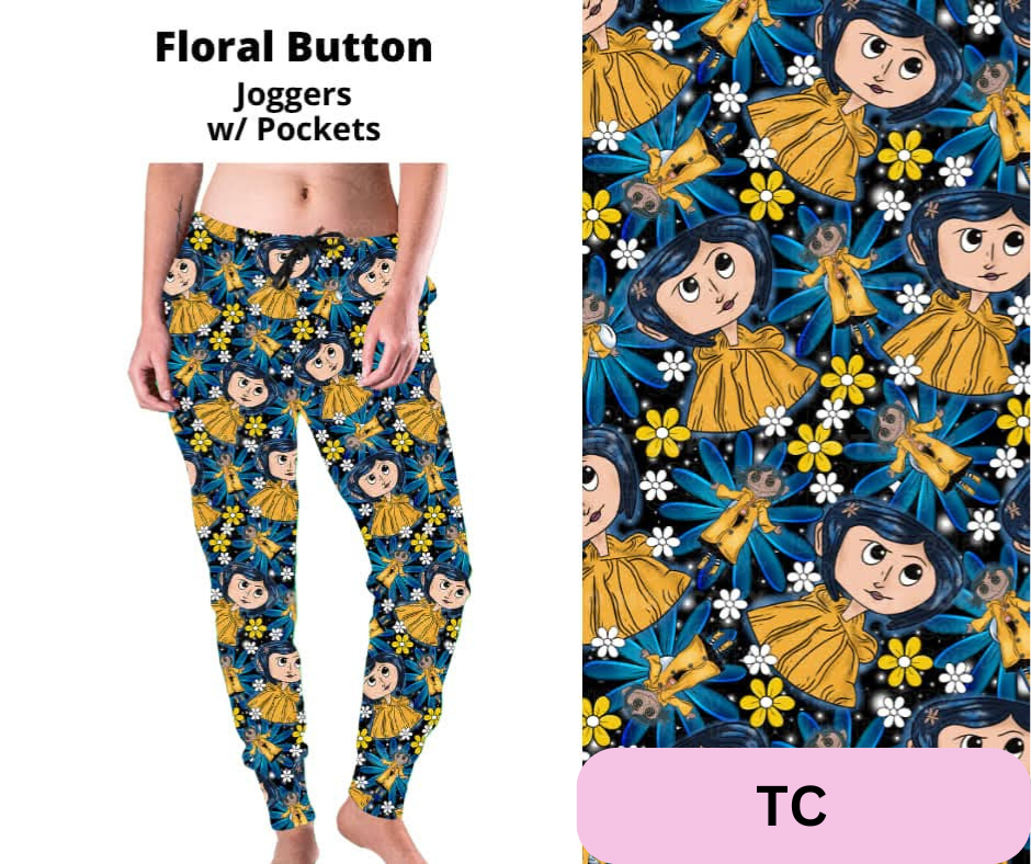 Floral Button Joggers