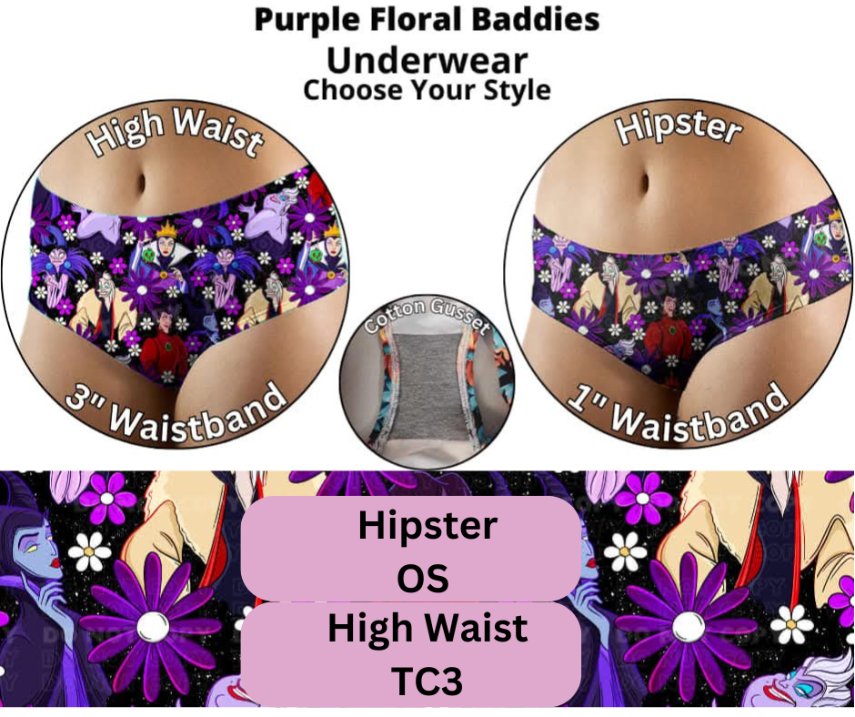 Purple Floral Baddies Underwear