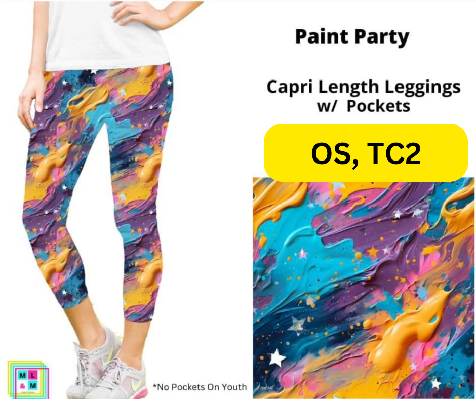 Paint Party Capri Length w/ Pockets