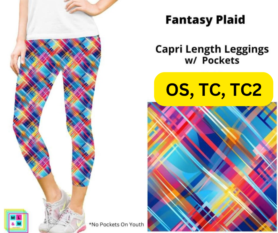 Fantasy Plaid Capri Length w/ Pockets