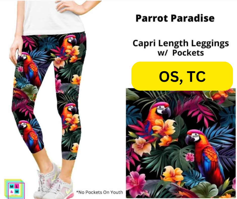 Parrot Paradise Capri Length w/ Pockets