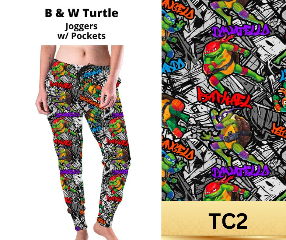 B & W Turtle Joggers