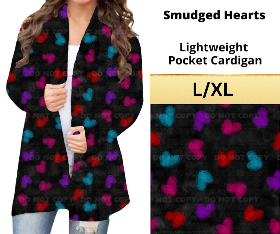 Smudged Hearts Pocket Cardigan