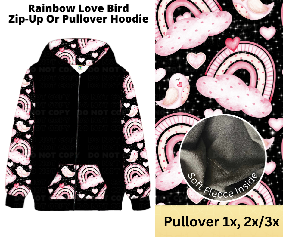 Rainbow Love Bird Pullover Hoodie