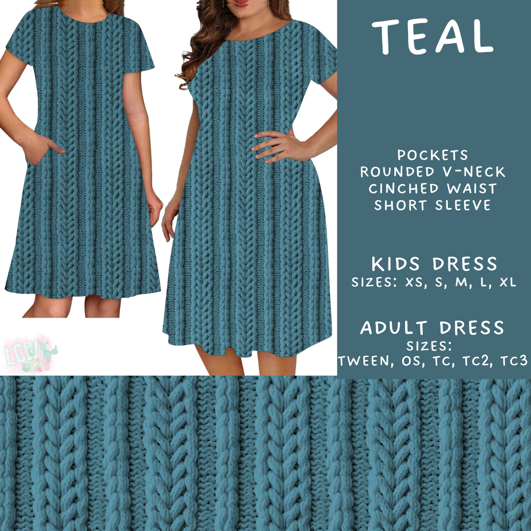 Batch #596 - Sweater Weather - Closes 10/9 - ETA early Dec - Teal Adult & Kids Dresses