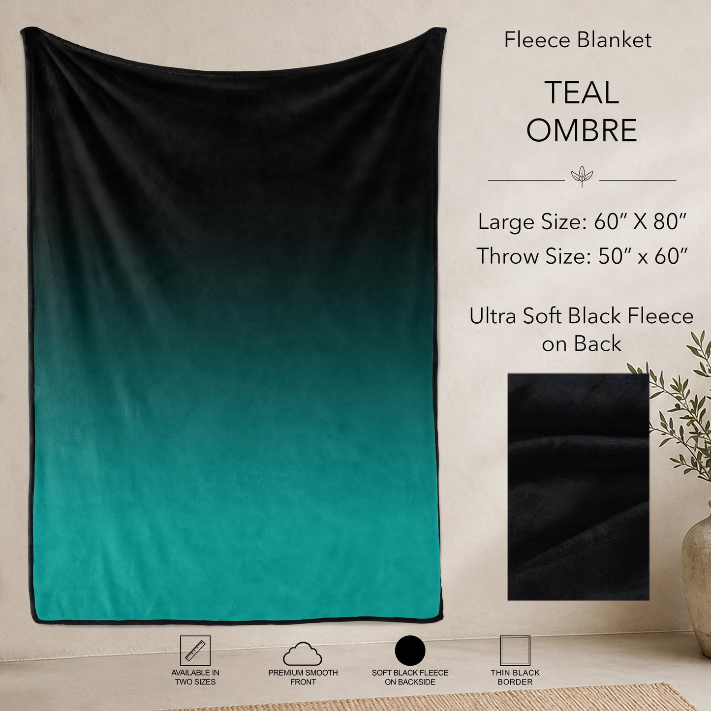 B304 - Pre-Order Teal Ombre Fleece Blanket (Closes 7/31. ETA: early Oct)