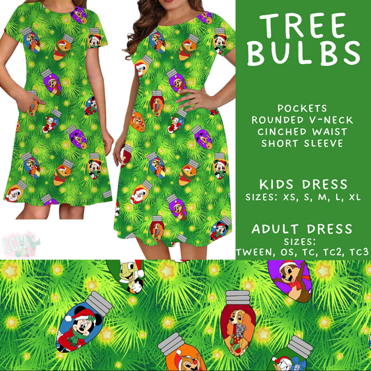Batch #598 - Magical Character Christmas 2 - Closes 10/14 - ETA early Dec - Tree Bulbs Adult & Kids Dresses