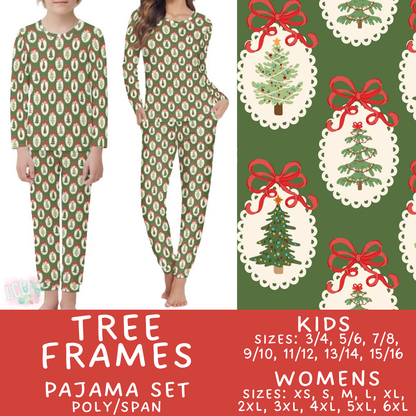 Batch #584 - Christmas Family Pajamas - Closes 9/11 - ETA mid Nov - Tree Frames Womens & Kids Pajama Set
