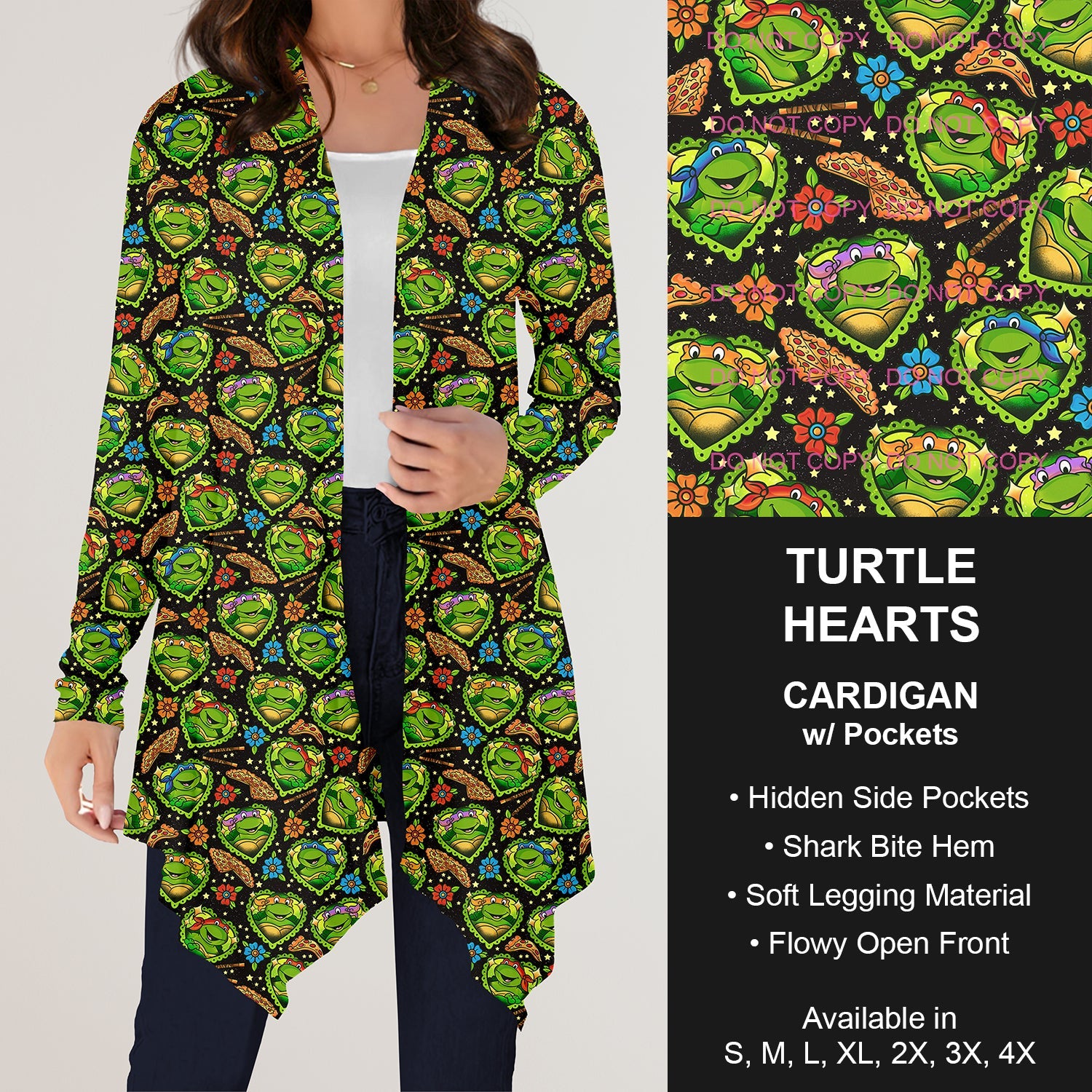 B197 Preorder - Turtle Hearts Cardigan w/ Pockets (Closes 12/01. ETA: late Jan.)