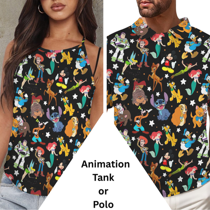 Animation Polo or Tank Top Matching Tops