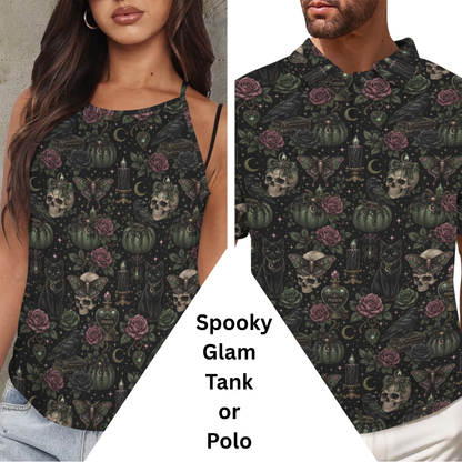 Spooky Glam Polo or Tank Top Matching Tops