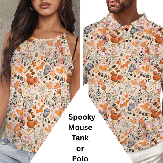 Spooky Mouse Polo or Tank Top Matching Tops