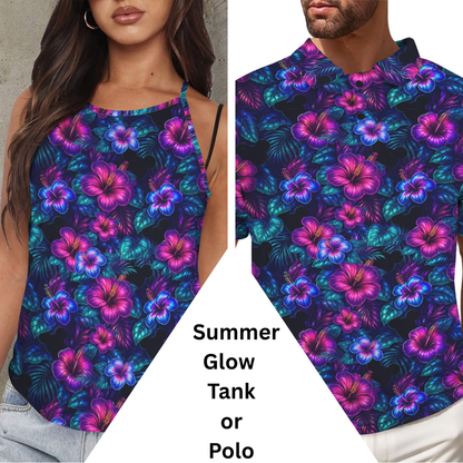 Summer Glow Polo or Tank Top Matching Tops