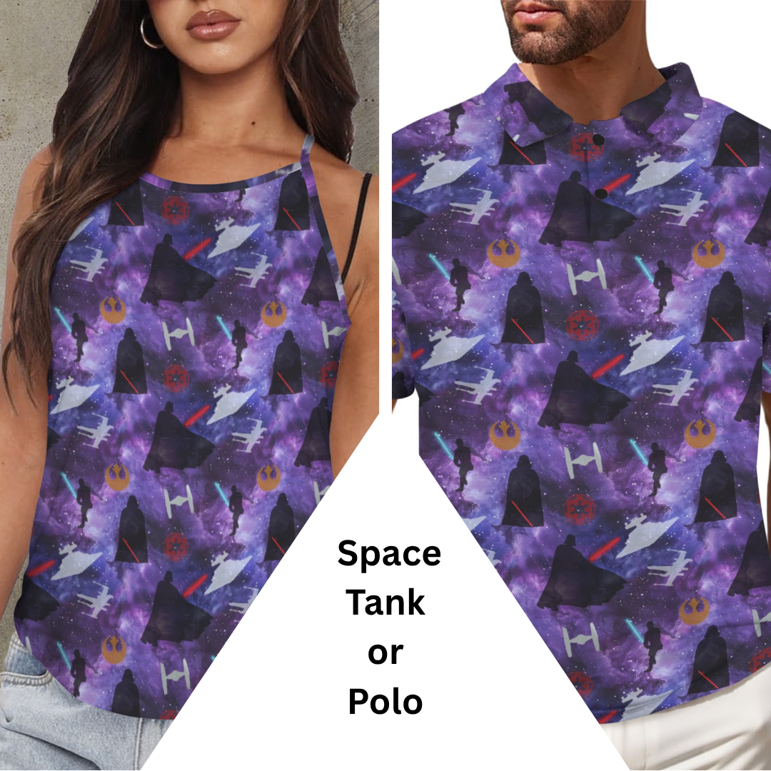 Space Polo or Tank Top Matching Tops