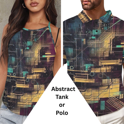 Abstract Polo or Tank Top Matching Tops