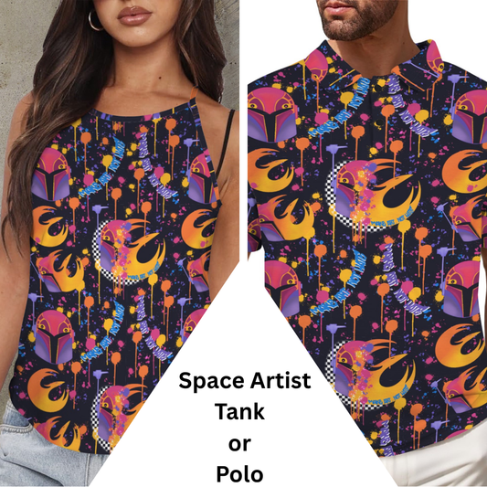 Space Artist Polo or Tank Top Matching Tops