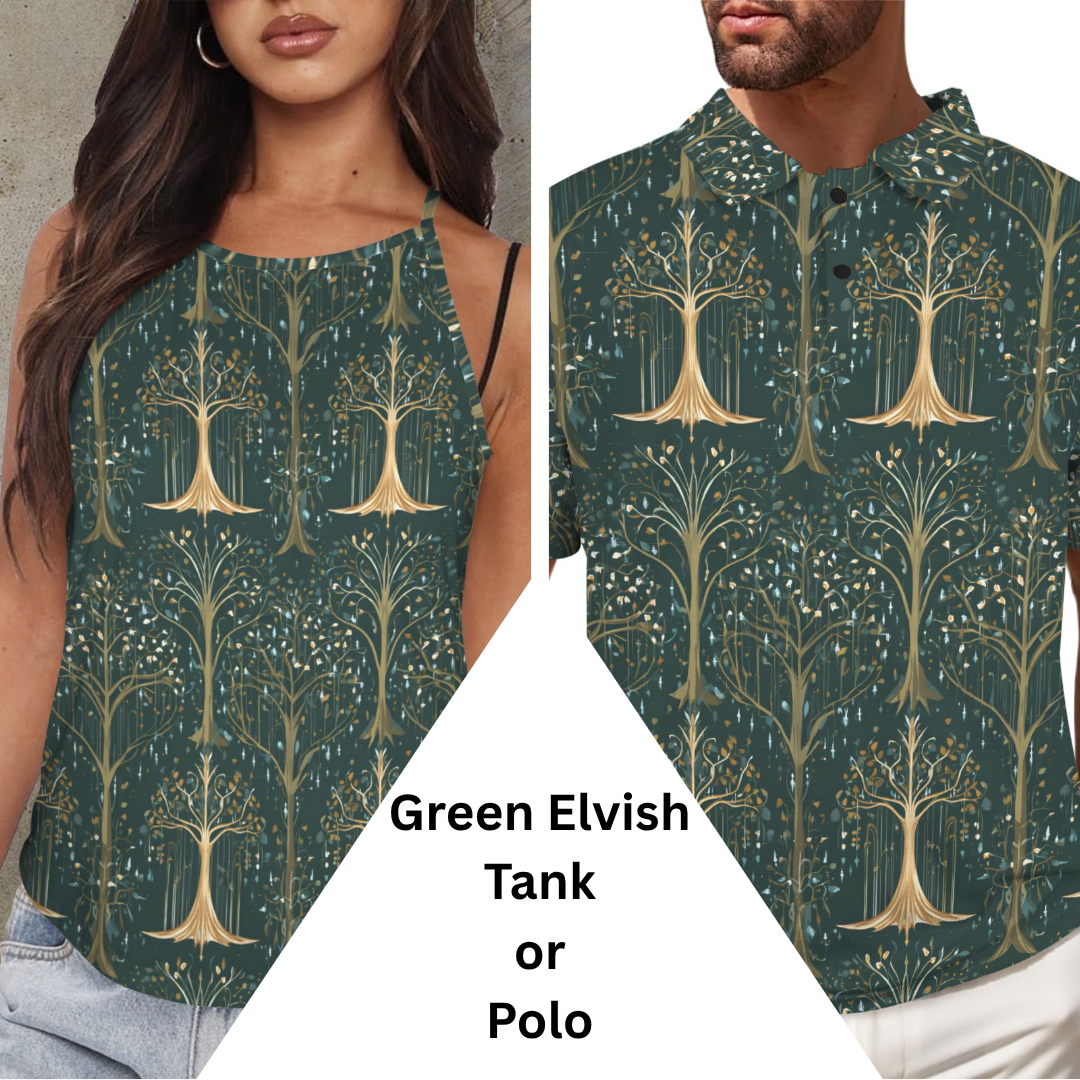 Green Elvish Polo or Tank Top Matching Tops