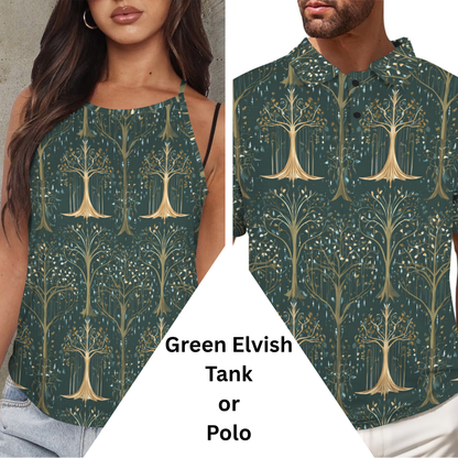 Green Elvish Polo or Tank Top Matching Tops