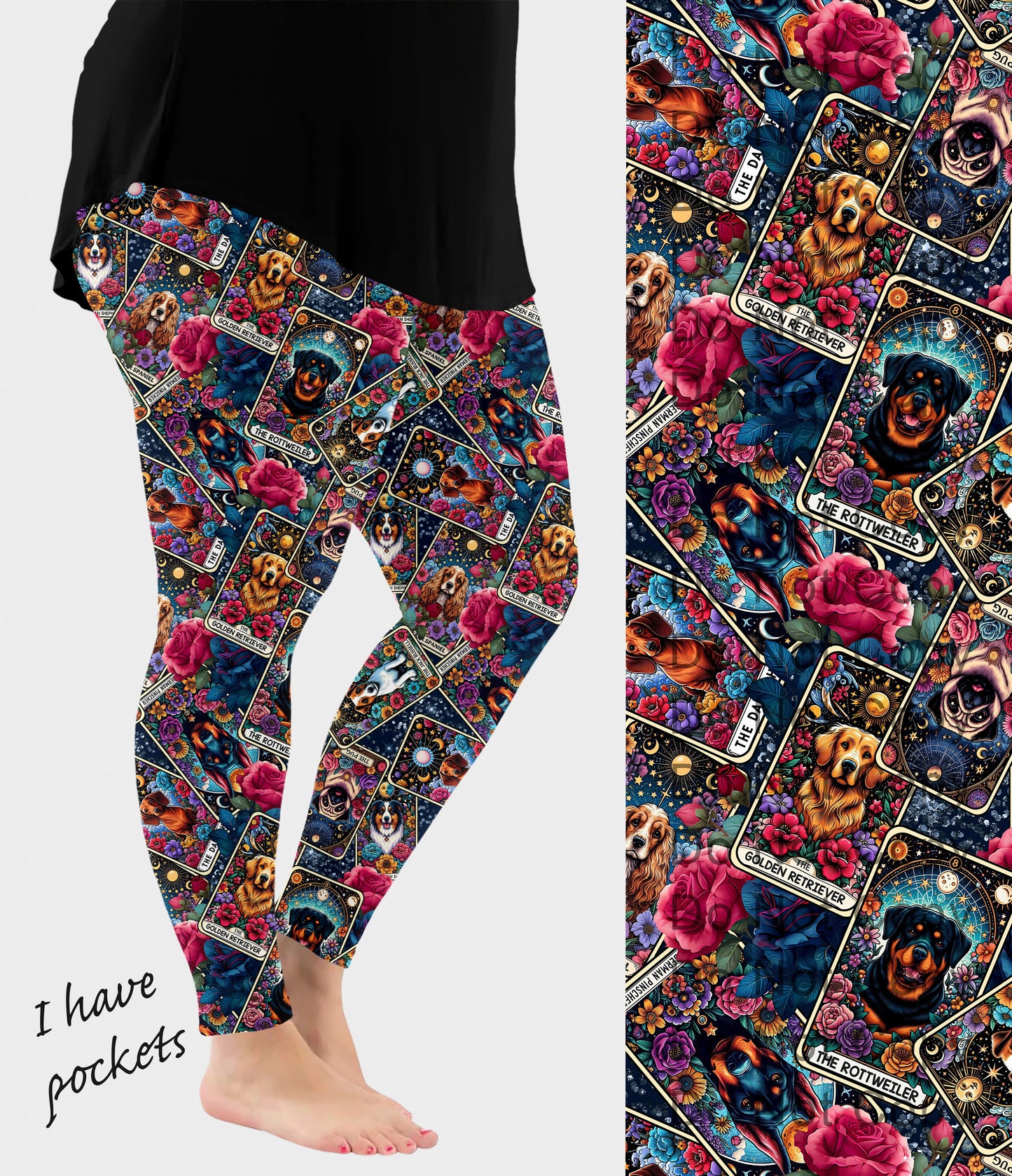 RTS - Tarot Dogs Leggings w/ Pockets