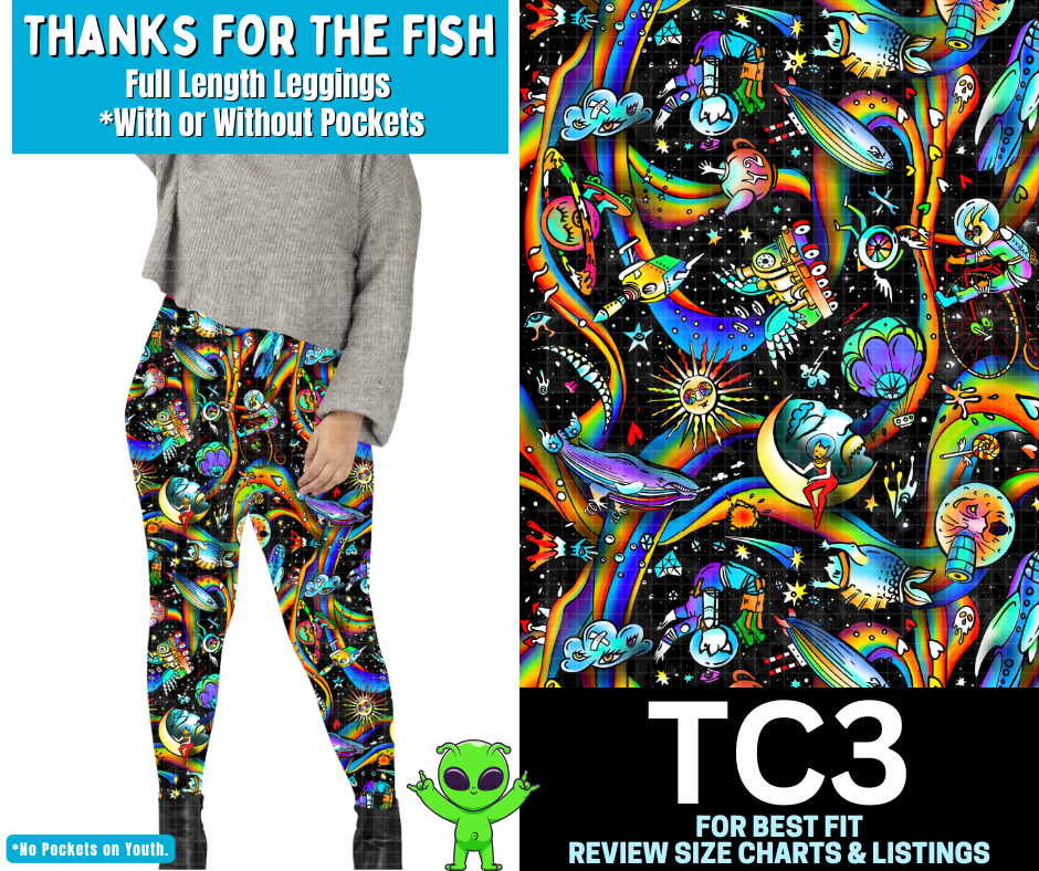 Thanks For The Fish Full Length Leggings w/ Pockets