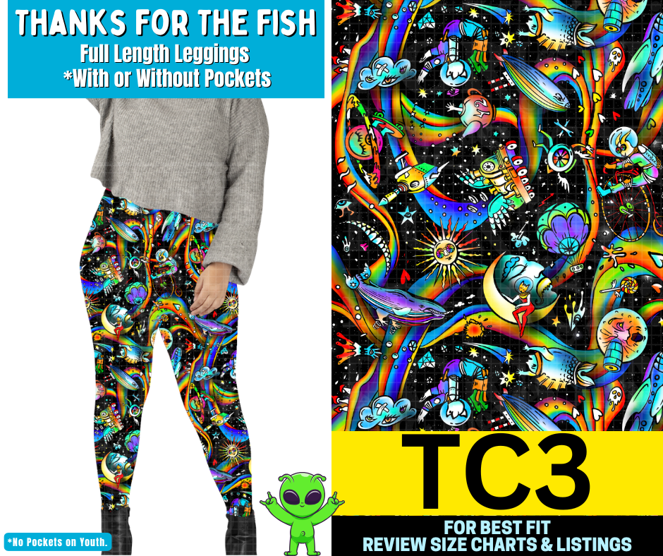Thanks For The Fish Full Length Leggings w/ Pockets