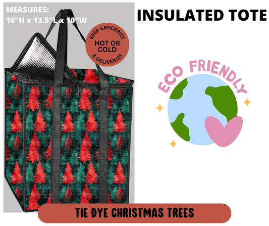 Tie Dye Christmas Trees  Insulated Tote